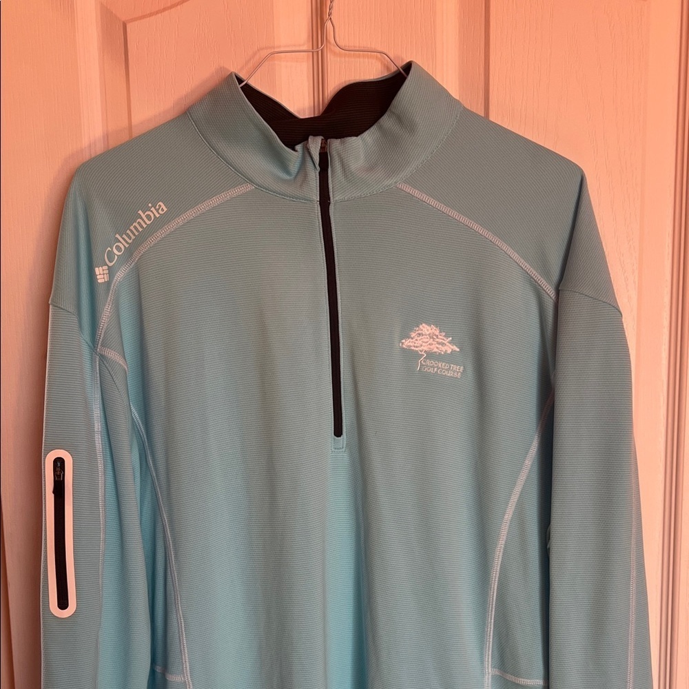 Columbia Sky Blue Half-Zip Golf Jacket Xxl Crooked Tree Golf Course